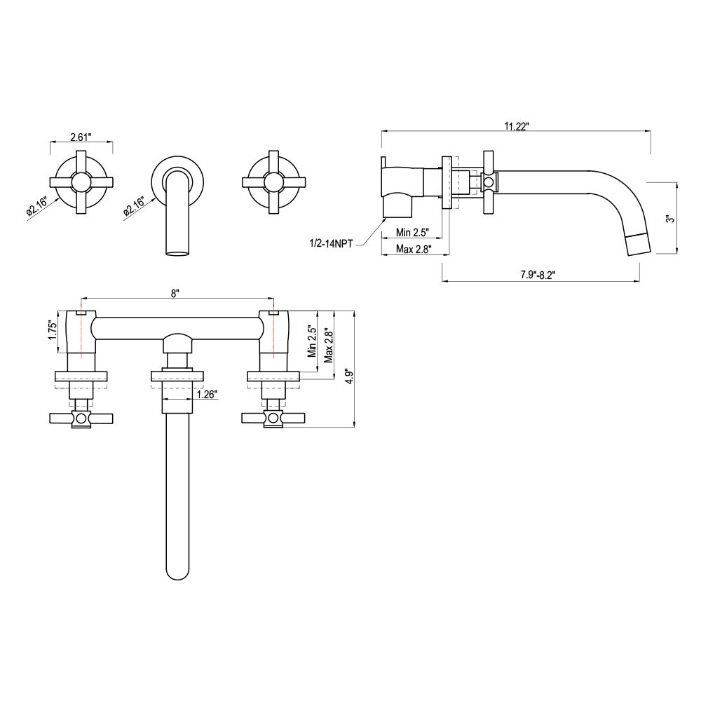 Homelody Wall Mounted Bathroom Faucet & Reviews Wayfair